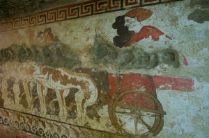 Wandmalerei aus dem Grab des Infernal Quadriga (Detail)